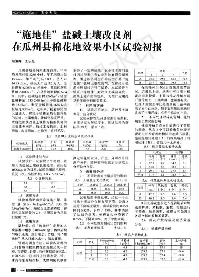 “施地佳”鹽堿土壤改良劑在瓜州縣棉花地效果小區(qū)試驗初報_00.jpg